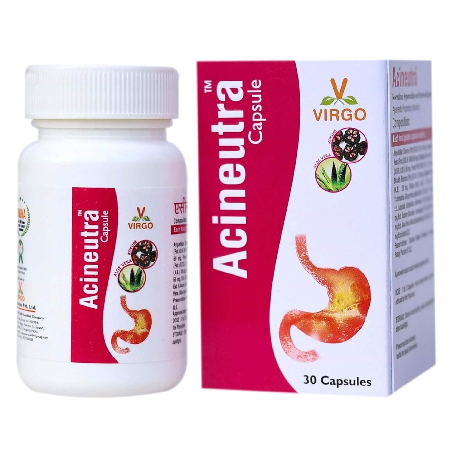 Virgo Acineutra Capsules | Ayurvedic Medicine for Stomach Pain and Indigestion Relief | Effective relief from acidity | Liver wellness and Gastric Support | 90 Capsules Pack of 3 (B0CP2FDBG4) Amazon Price History, Amazon Price Tracker