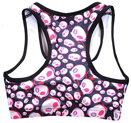 Image of Sister Amy Women's Aerobics Gym Dance Yoga Vest Printed Sports Bra Top Vest