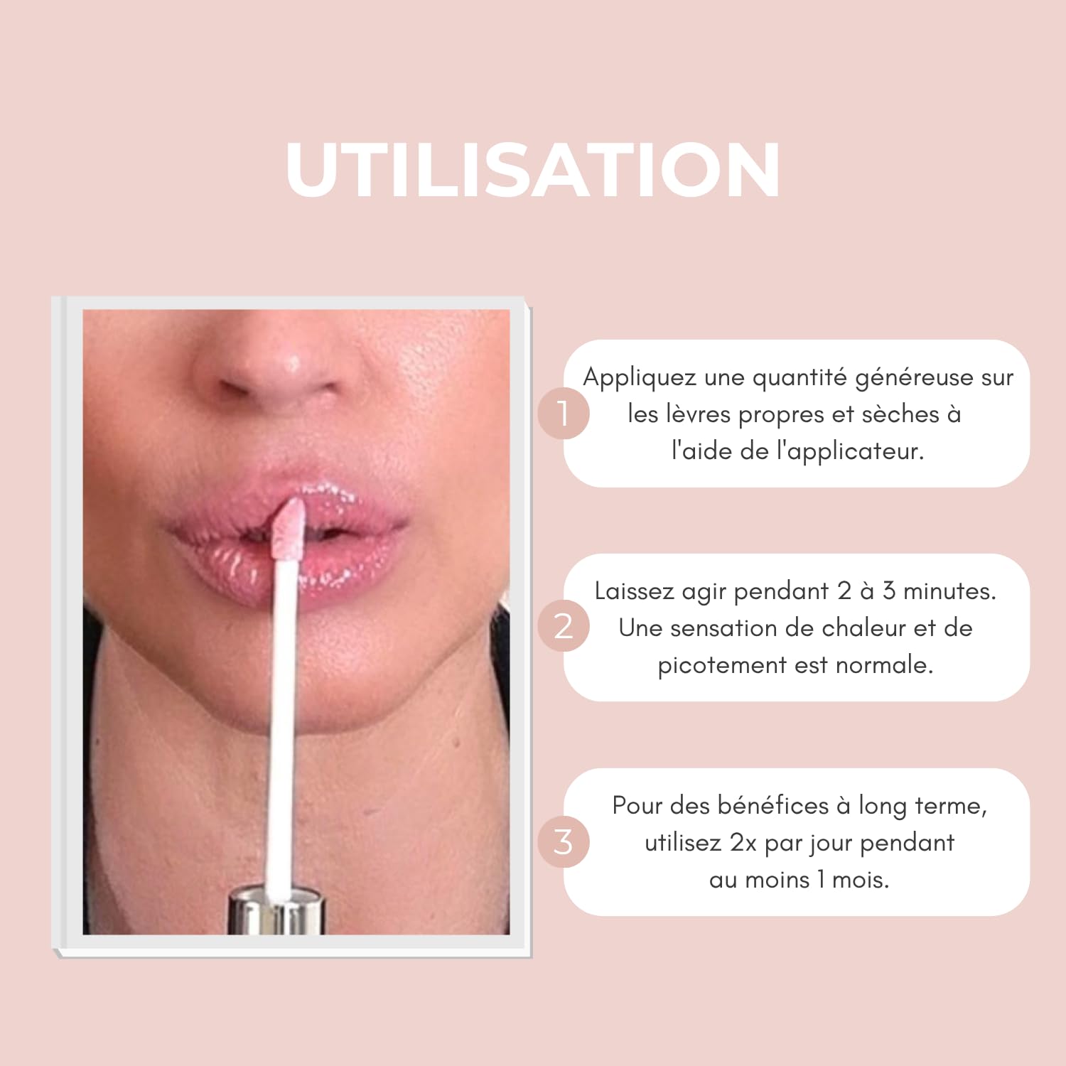 Repulpeur Instantané pour les Lèvres | Lèvres repulpées & pulpeuses | Lèvres plus pleines & plus douces | Apparence réduite des ridules | Acide Hyaluronique | Sérum clair | 5 ml
