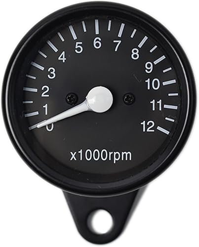 DKMOTORK 0141 - Tacómetro mecánico universal de motocicleta de 2.559in 12 V para Honda Yamaha Suzuki Kawasaki negro