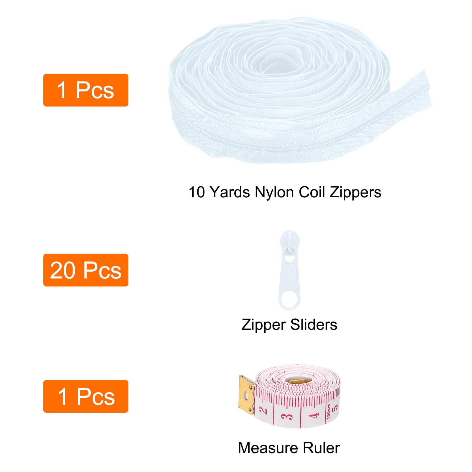 uxcell #3 10 Yards Nylon Coil Zippers - Image 3