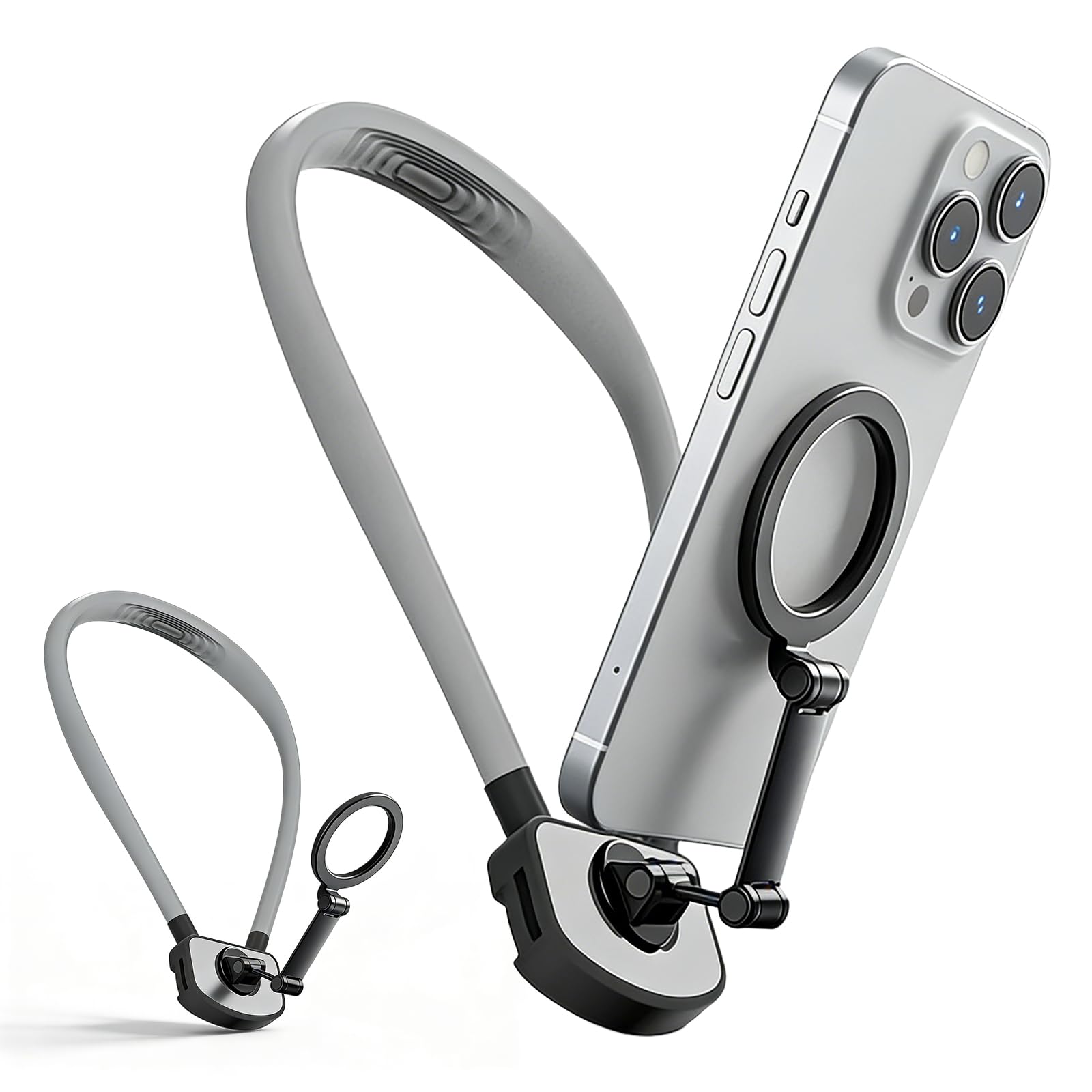 Support de Téléphone Vidéo POV, 260 x 180 x 20 mm Support de Cou Magnétique, support de Cou Magnétique Compatible, Supports de Prise de Vue POV Confortable pour iPhone 15 14 13 12 Android Phones