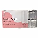 Generic Comfort Series XXL Square Nail Tips, Straight, No C Curve Clear Color
