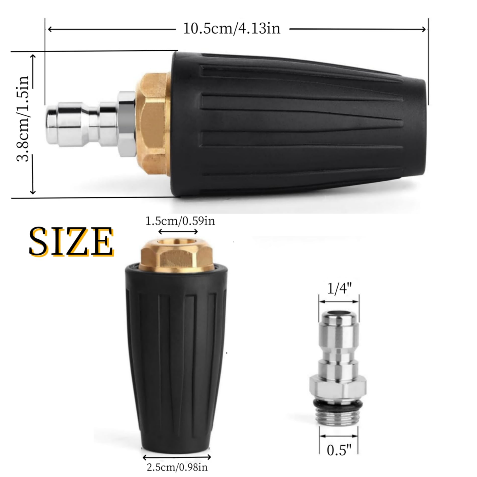 Ugello Rotante Turbo Universale per Idropulitrici Ad Alta Pressione, 1/4 Quick Connect, Ugello Turbo per Lancia Idropulitrice 4000psi, Ugelli Idropulitrice per La Pulizia Automobilistica Ed Esterna