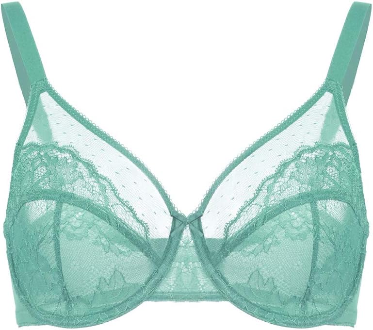 HSIA Women's Underwire Bra Minimizer Lace Floral Bra Unlined Unpadded Plus Size Full Coverage Bra