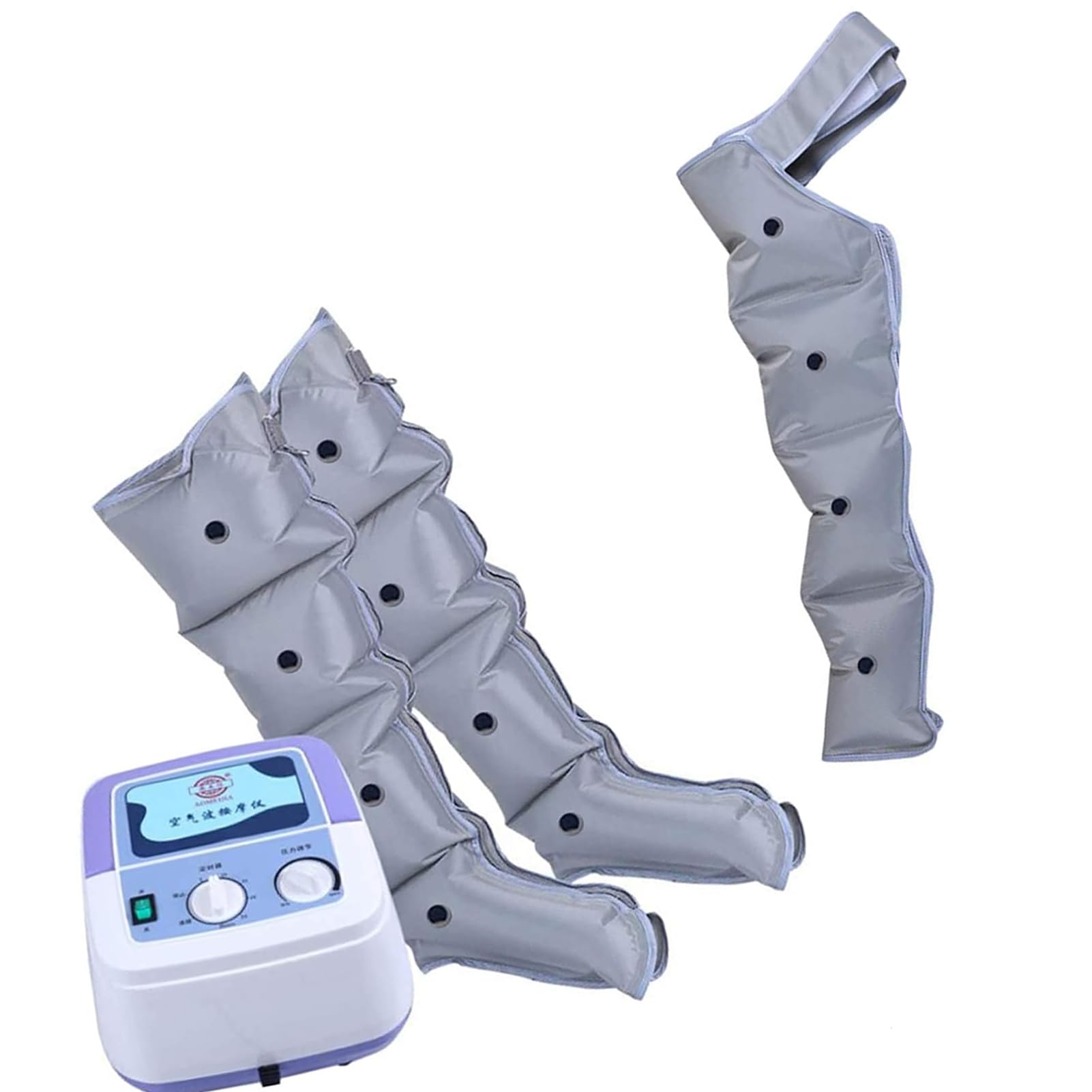 Massaggiatore a compressione d'aria per gambe traspirante a 4 cavità, massaggiatore pneumatico a pressione regolabile per circolazione, linfedema, gonfiore, rilassamento, sollievo dal dolore, drenagg