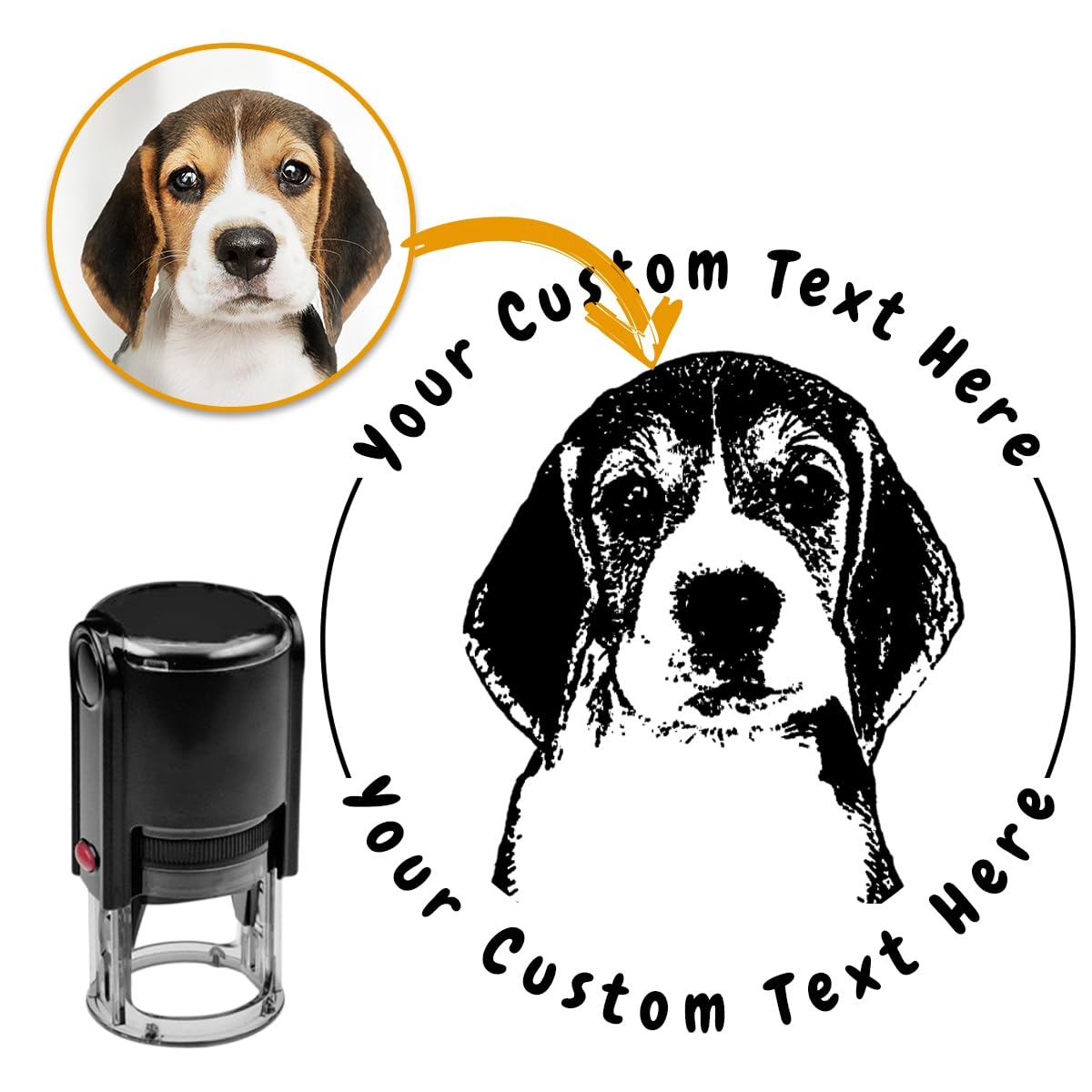Custom Pet Portrait Stamp, Personalized Cat Dog Face Self Inking Rubber Stamper Customized Inked Stamp Pet Memorial Gift Gift Idea for Pet Lover Christmas Valentine's Day Gift