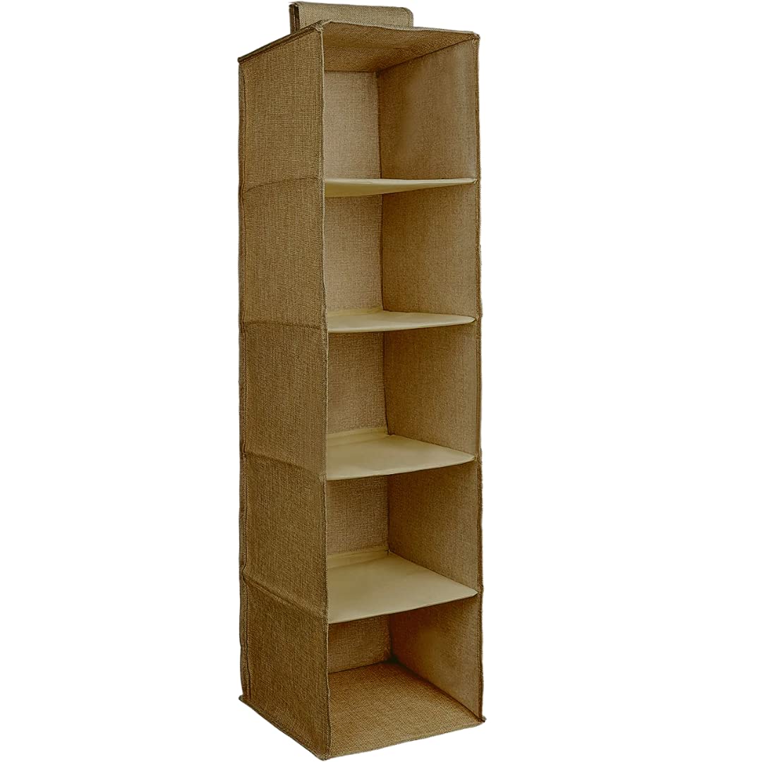 MY TESTOrganizer Cabinets Drawers - Storage Rack for Hanging 5 Floors Space Saving (5 Tier Rack 30x30x100 cm)