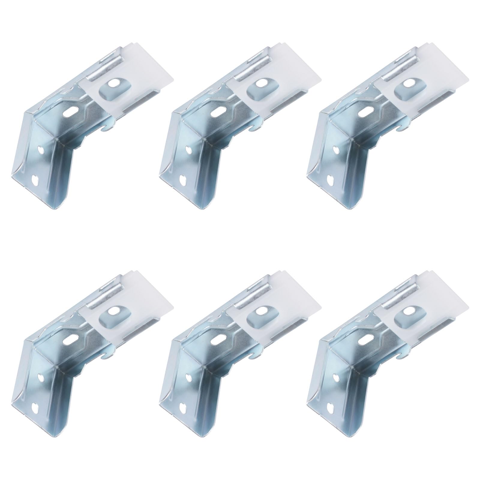 UFURMATE 6Pcs Zebra Shades L Bracket Silver Metal Window Blinds Bracket Clips Light Filtering Roller Shades Mount Hardware Wall-Mounted Blind Headrail Holder (Inside & Outside Mount)