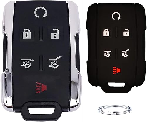Miniatura 1 de UOKEY Funda de repuesto para llavero remoto para GMC Yukon Chevrolet Tahoe Suburban 2017 2016 2015 2014. Número de pieza M3N-32337100 (6 botones)