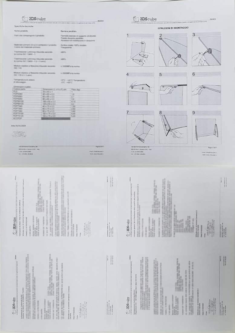 Barriera parafiato PLUS-L parete parasputi in plexiglass 5MM, farmacie, uffici, negozi, separatore per banconi, divisorio per reception (Pannello L60xH60)