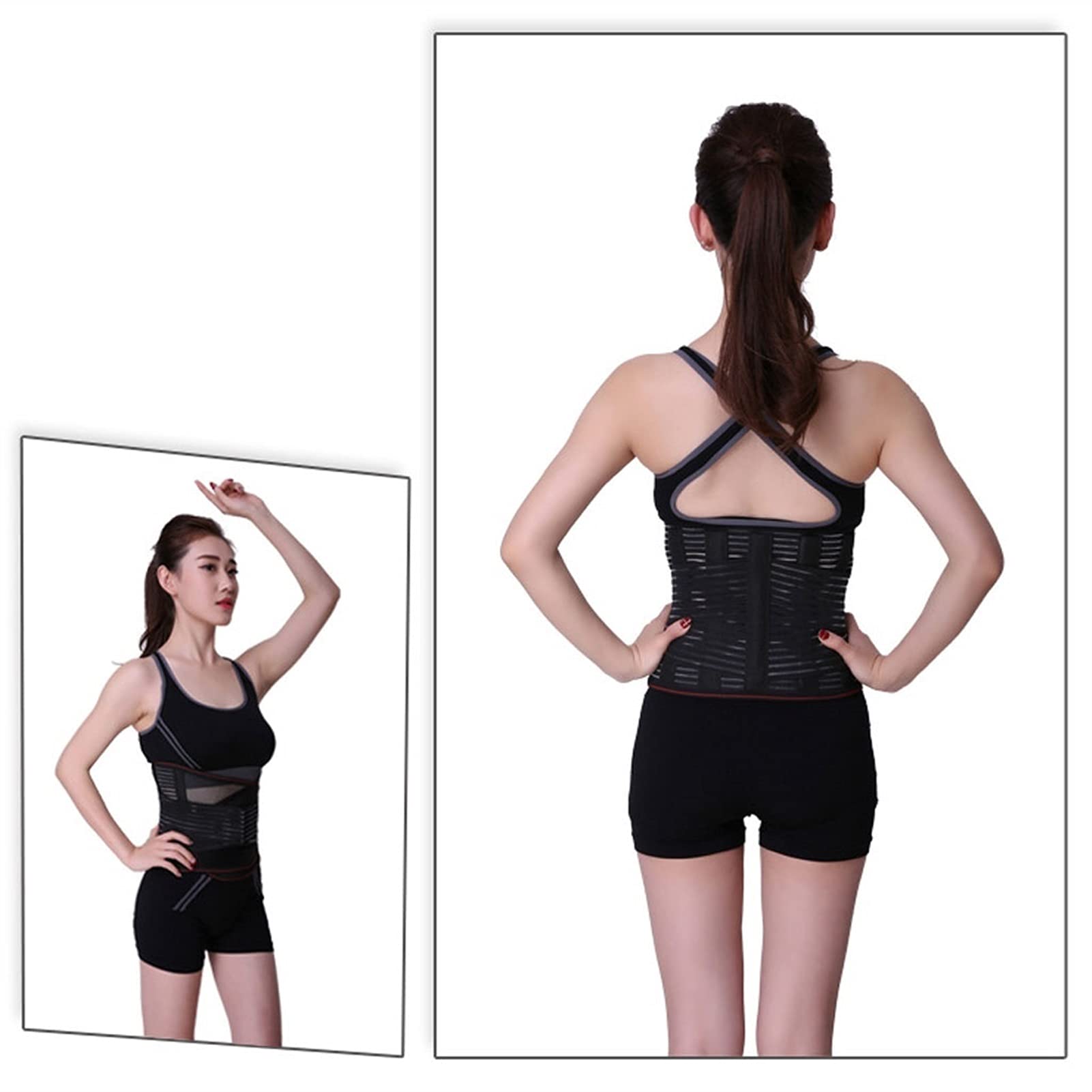 Soporte lumbar para la parte inferior de la espalda y cinturón de apoyo Recortador de cintura con correas ajustables dobles lumbares de malla transpirable para aliviar el dolor de espalda y el es