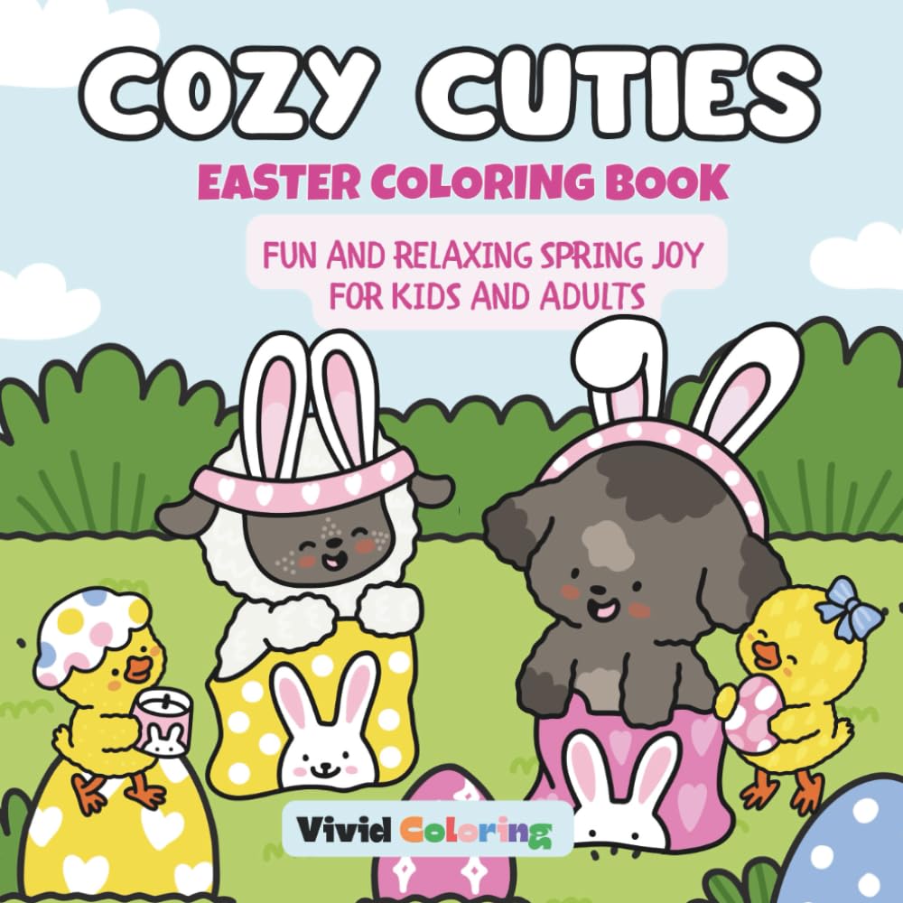 Cozy Cuties Easter Coloring Book: Fun and Relaxing Spring Joy For Kids and Adults (Cozy & Cute Series)
