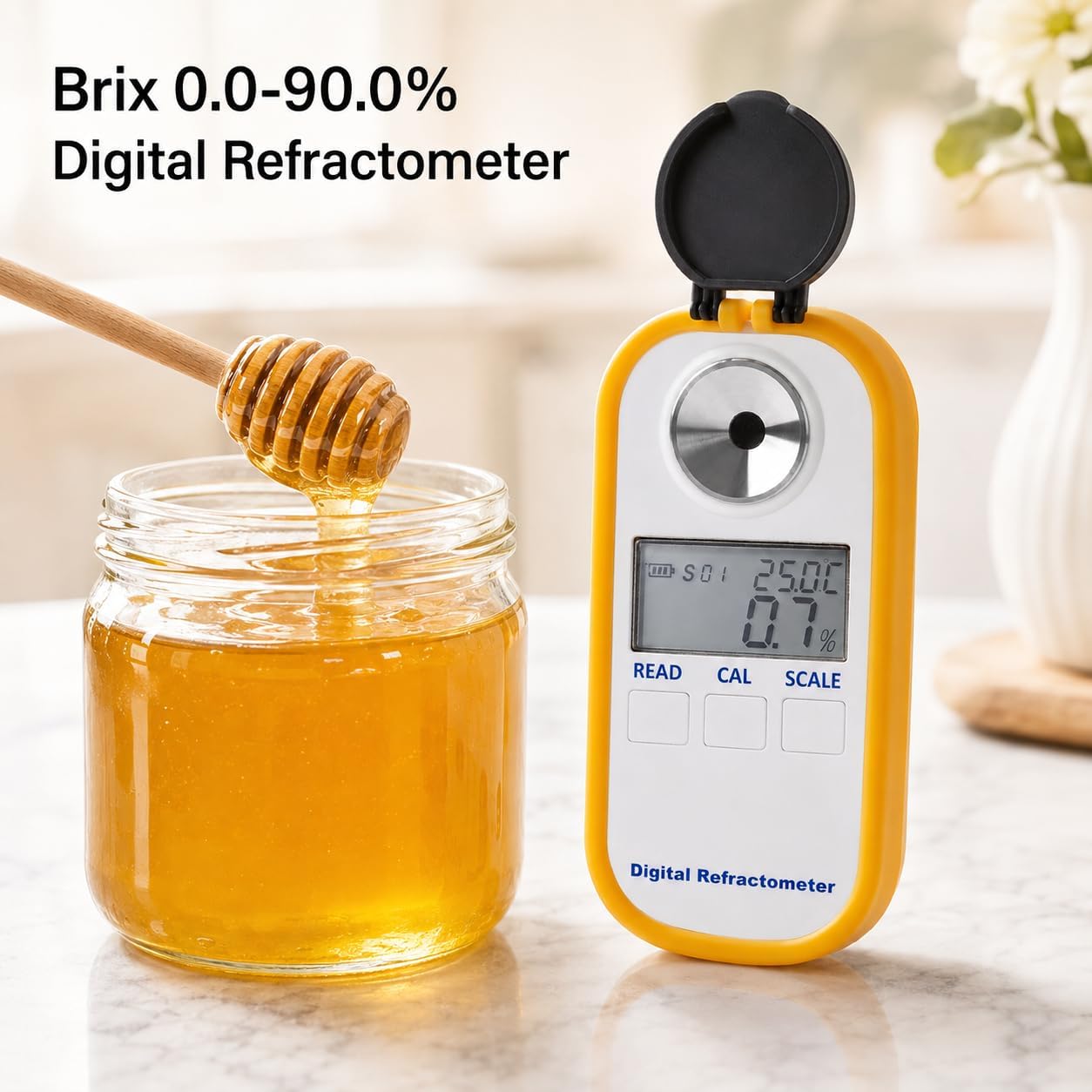 Rifrattometro digitale per miele, misuratore Brix, umidità e Baume 3 in 1