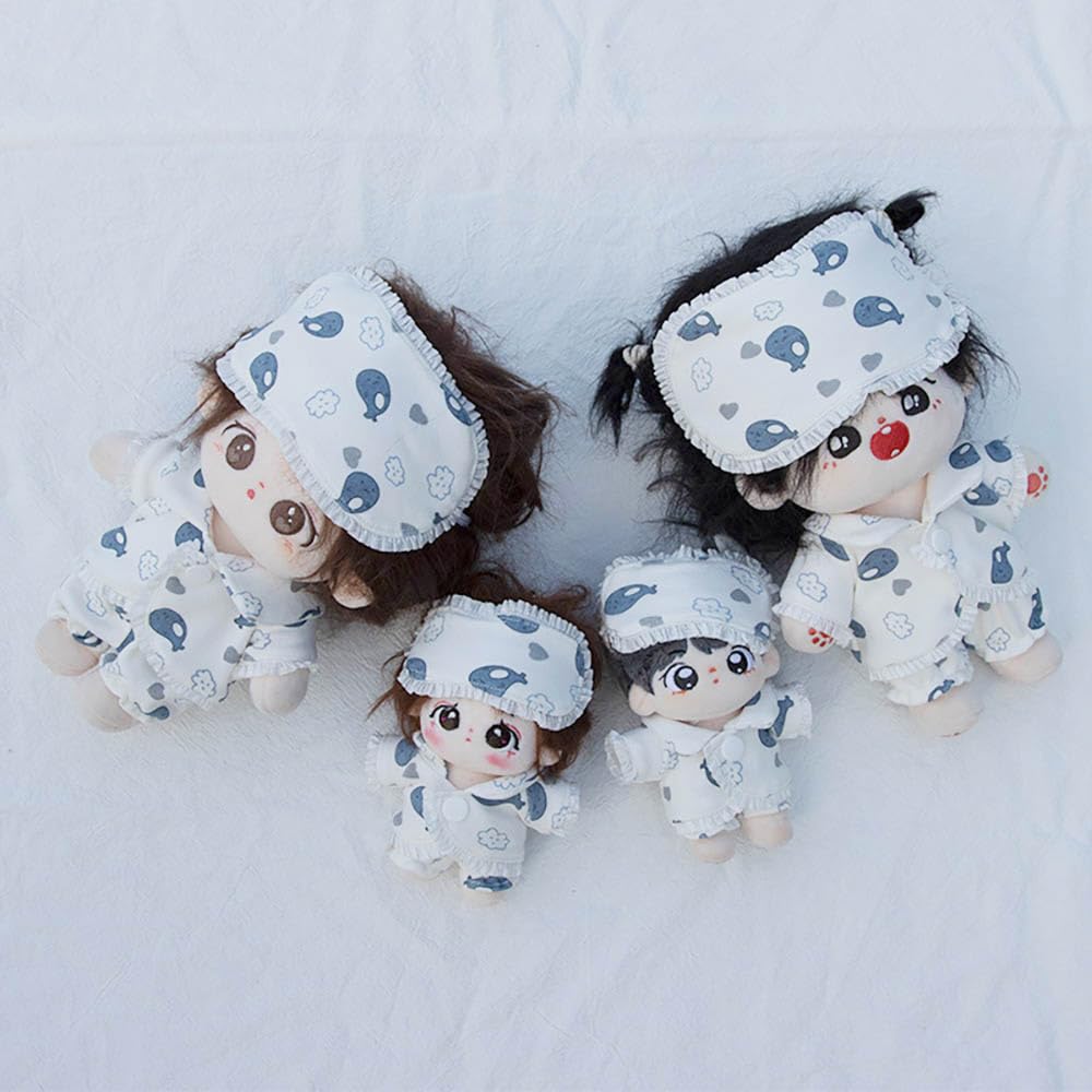 niannyyhouse 10 cm 15 cm 20 cm 40 cm vestiti per bambola maschera occhio balena cappotto pantaloni pigiama set morbido peluche peluche accessori (15 cm)