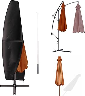 Landrip Patio Umbrella Cover, Waterproof Patio Offset Umbrella Parasol Covers, Heavy Duty 420D Oxford Outdoor Umbrella Covers for 9-11ft Outdoor Cantilever Umbrellas (280 x 30 x 80/46 cm)