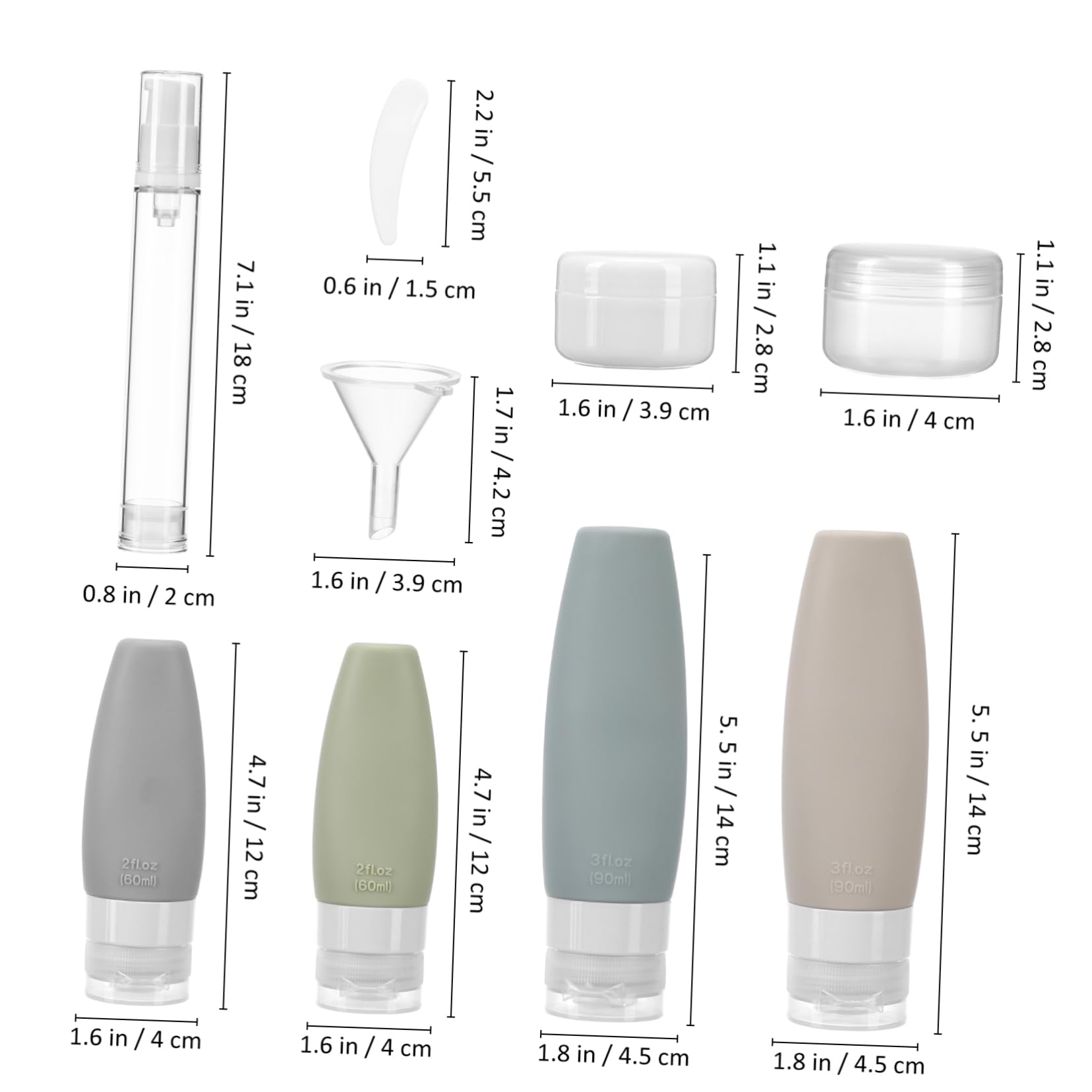 Beavorty 4 Set Di Flaconi Da Toilette Flaconi Da Viaggio Flaconi Da Viaggio Contenitori Per Lozioni Da Viaggio