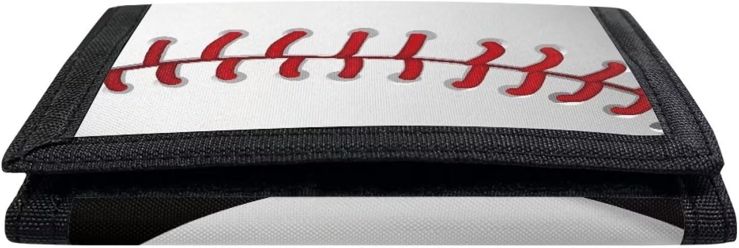 Coldinair White Baseball Print Boys Trifold Wallet for Little Boys Kids 9-12 Sport Ball Design Coin Case Handbag Money Organizer Slim Clutch Purse - Image 6