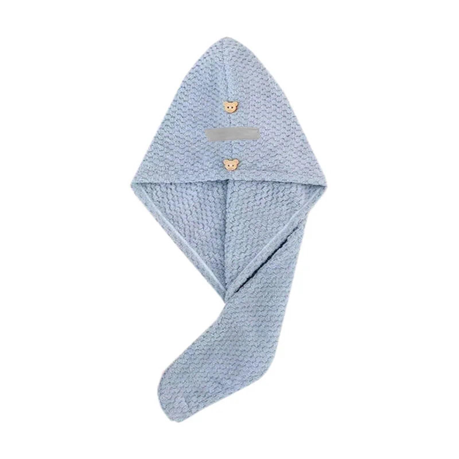 SUODEBYY Hair Towel Women'S Quick-Dry Microfiber Headscarves - Hair Drying Cap, Absorbent Pineapple Coral Fleece Towels, Thickened Soft Headscarf(Blue-1pc)