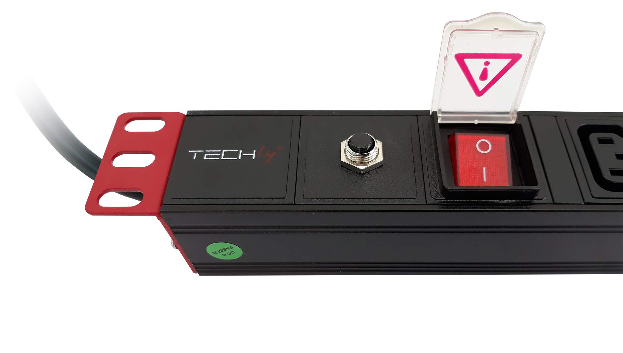 Techly Professional 109559 Multiprise 8 places C13 de rack 19" avec interrupteur et protection thermique prise C14 1U Noir