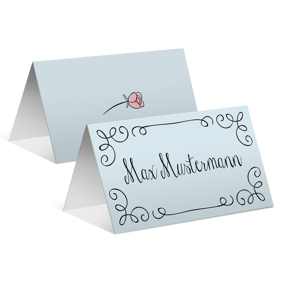 50 x Hochzeit Tischkarten Platzkarten Namenskarten Kärtchen individuell - Küssendes Paar