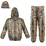 Hunting Ghillie Suits Outdoor Camouflage Camo Clothing 3D Leaf Lifelike Lightweight Breathable...