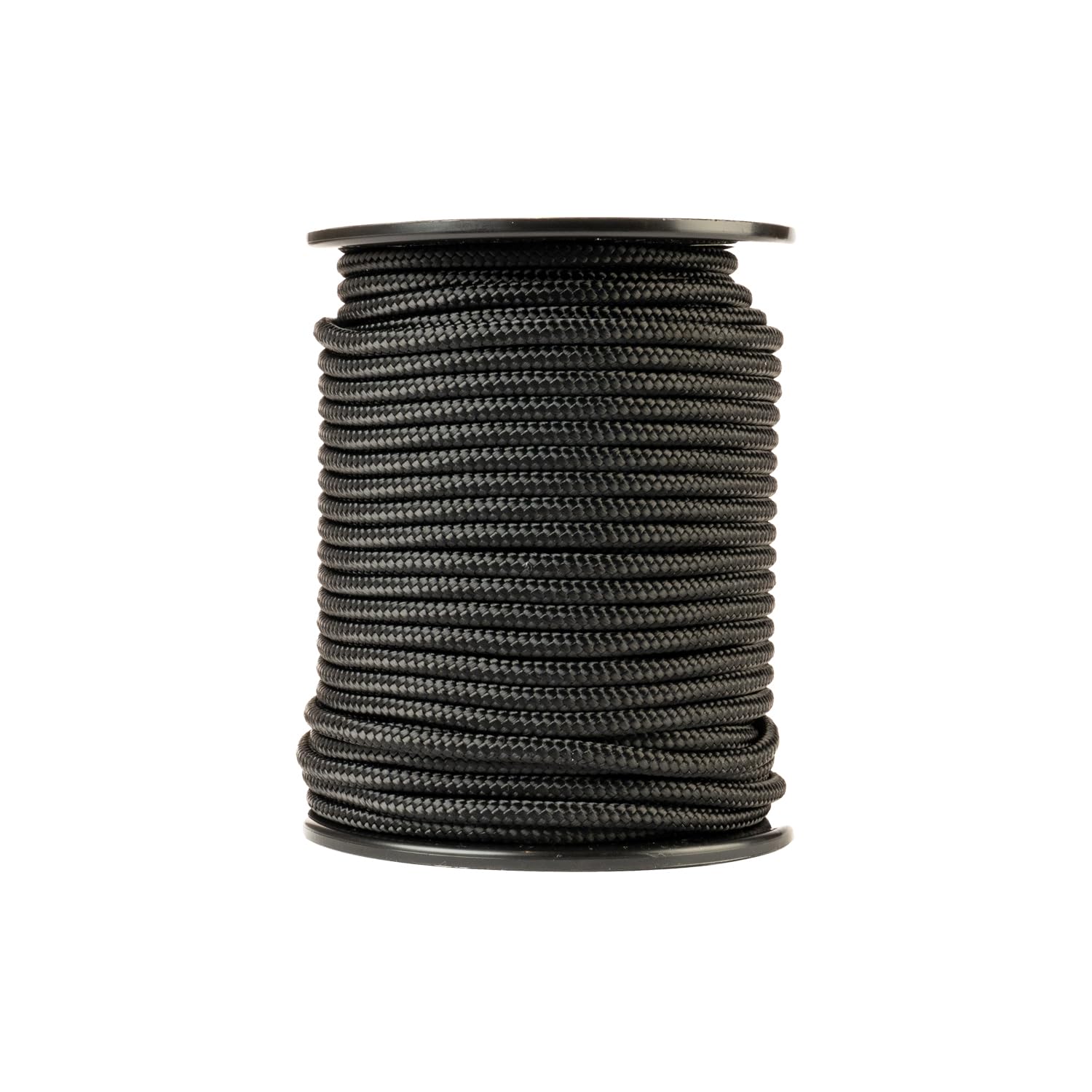 Cuerda de nailon (6 mm, 50 m, negro) – Paracord de poliamida trenzado resistente, resistente al desgaste y sólido, carga de rotura de 622 kg