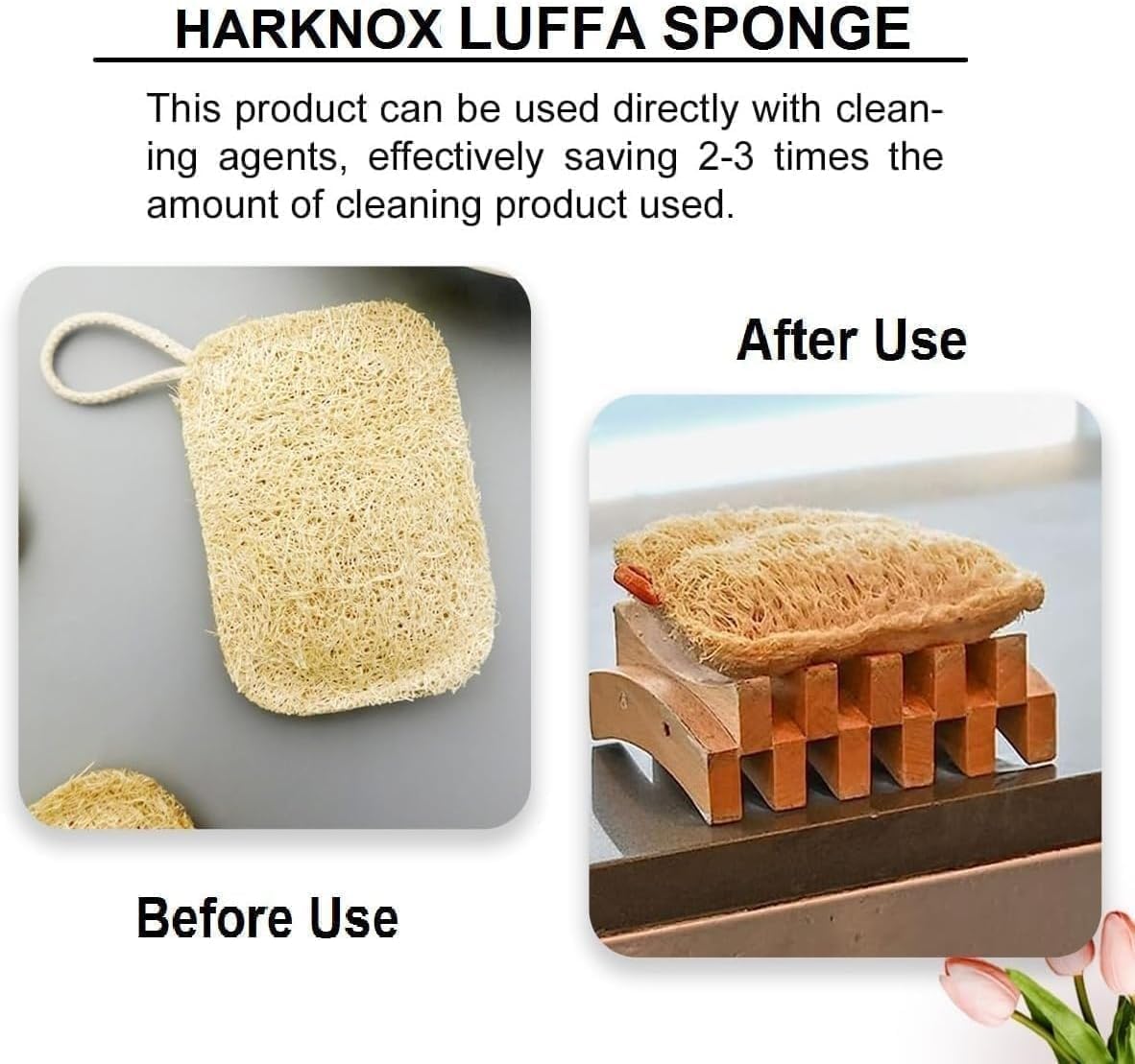 Back to Natural Secrets Everyday Natural Sun Dried Bath Loofah | Body Sponge & Scrubber for Men & Women | Organic Luffa for Bath Shower Skin Exfoliation (Pack of 2)