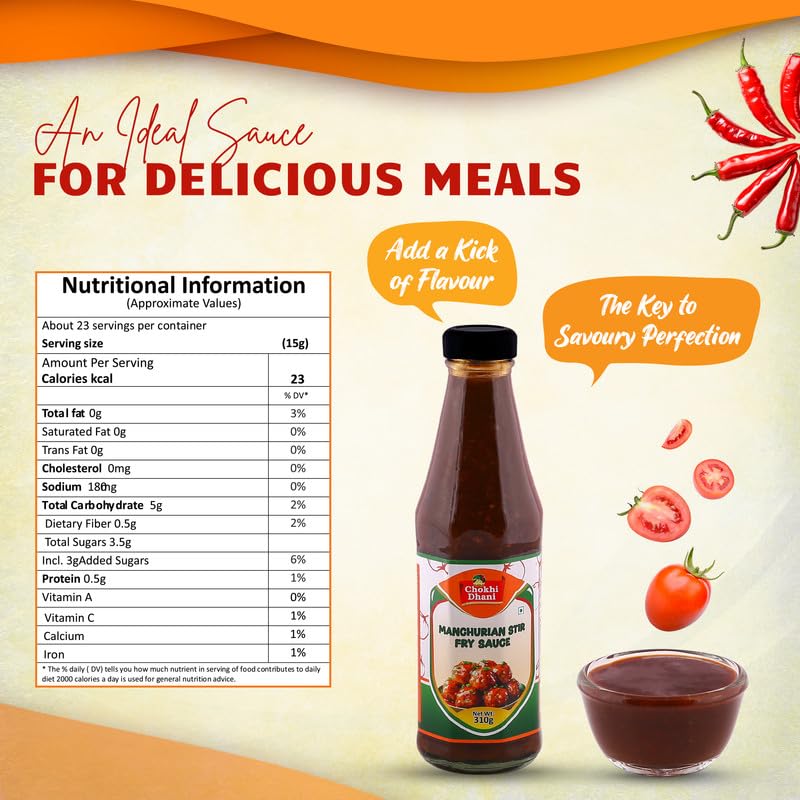 Image of Chokhi Dhani Manchurian Sauce 310g | Indo Chinese Stir Fry Sauce | Cooking Sauce | Restaurant Style Manchurian Flavour
