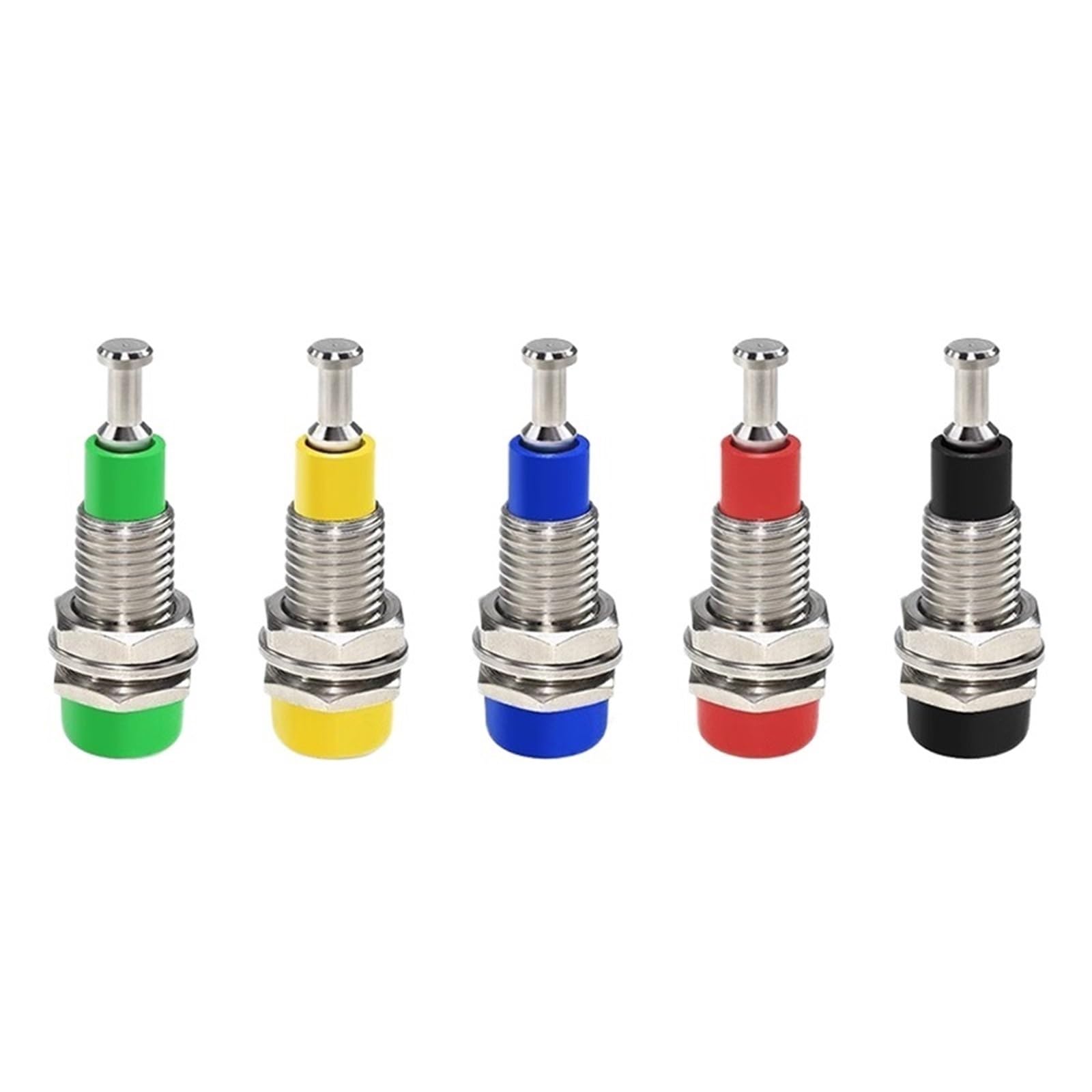 20/100/500 pz 2 mm presa a banana dado morsetto terminale jack a banana connettore elettrico foro di prova (100 verdi)