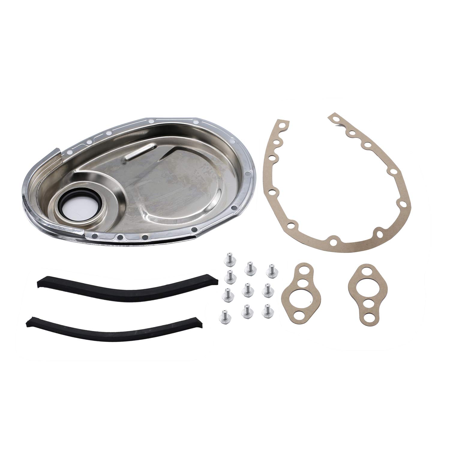 TAKPARTGasket Seal Bolts Set Timing Chain Cover Kit Compatible for SB Chevy 283 327 305 350 383 400 engines