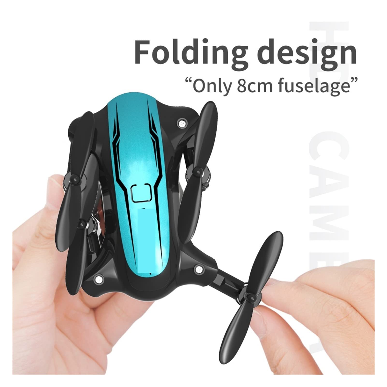 Składany dron Quadcopter RC Mini Drone Kamera 4K HD Fotografia lotnicza WiFi FPV Wysokość Trzymaj Składane fajne zabawki Quadcopter (Kolor : 4K-3B-Rozmiar torby : 1) (4K)