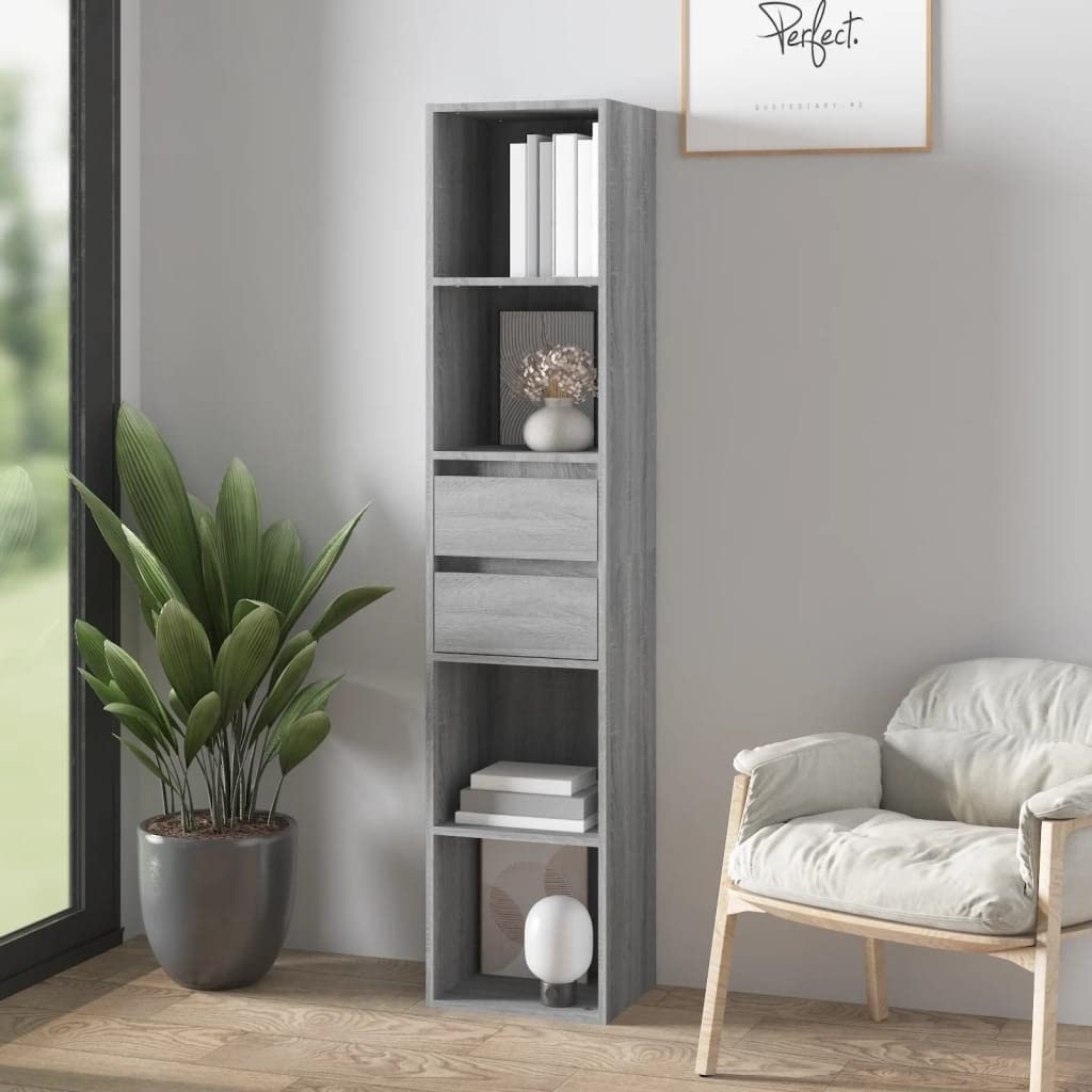 Generisch Bücherregal Grau Sonoma 36x30x171 cm Holzwerkstoff,Möbel,Regalsysteme,Bücherregale Bücherschränke-815535