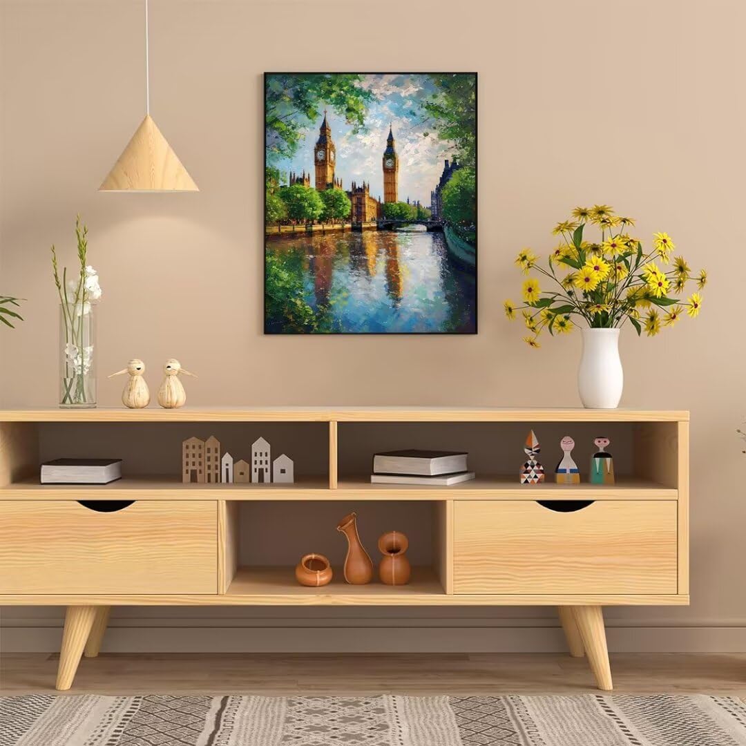 Pintura por Numeros Arquitectura del paisaje Pintar por Numeros Adultos Niños, DIY Paint by Number Kit con Pinceles y Pinturas Acrilicos, Cuadros por Numeros, Decoración para el Hogar 100x70cm w-1054