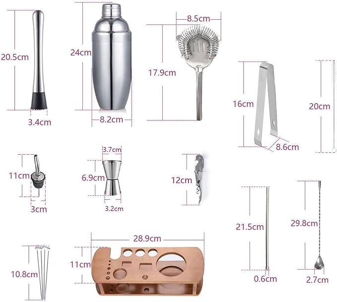 Set de Coctelera 16 Piezas con Soporte, 750ml miniatura 3