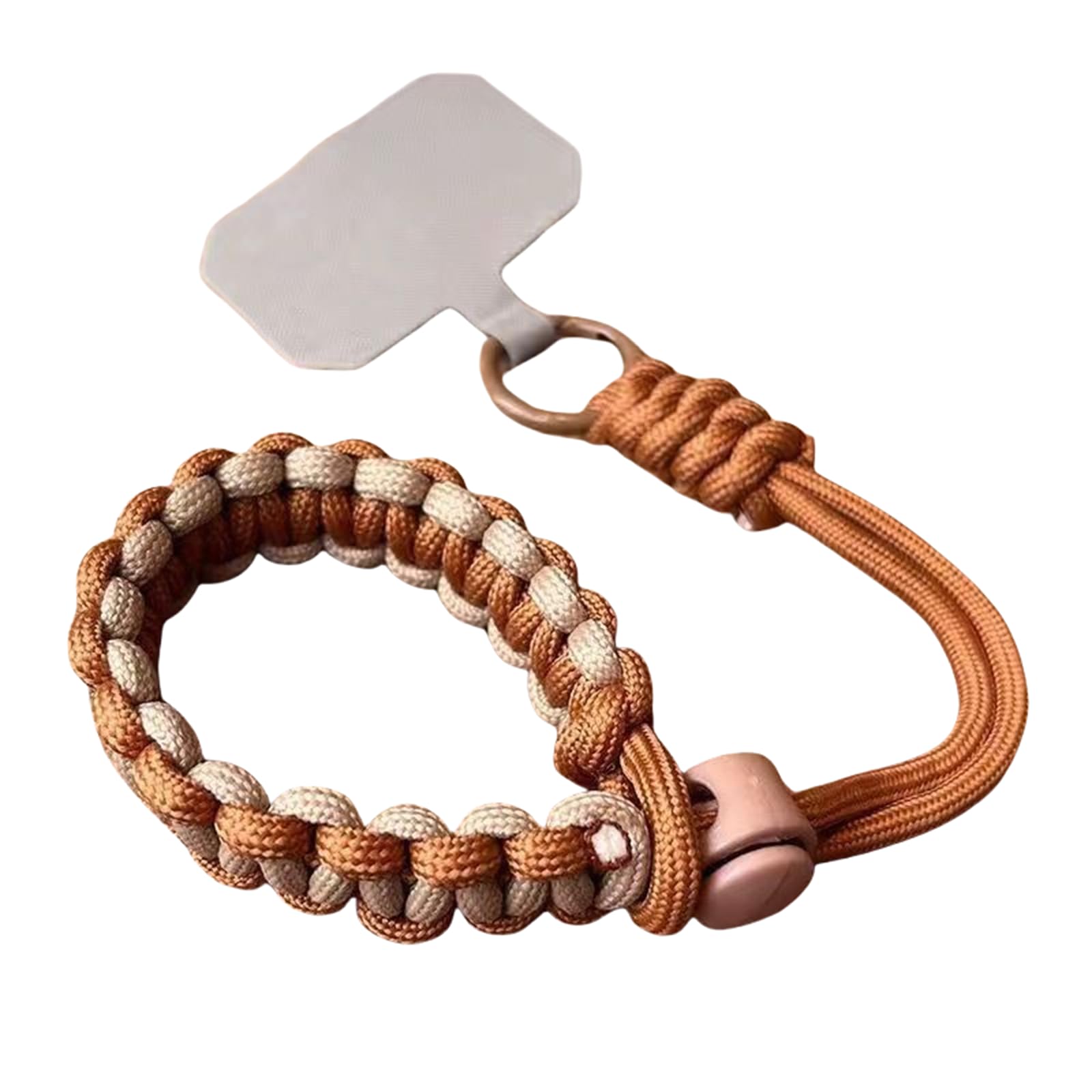 MOJNSERGU Adjustable Phone Wrist Strap with Tether Tab, Cell Phone Lanyard Wristlet, Brown, 1