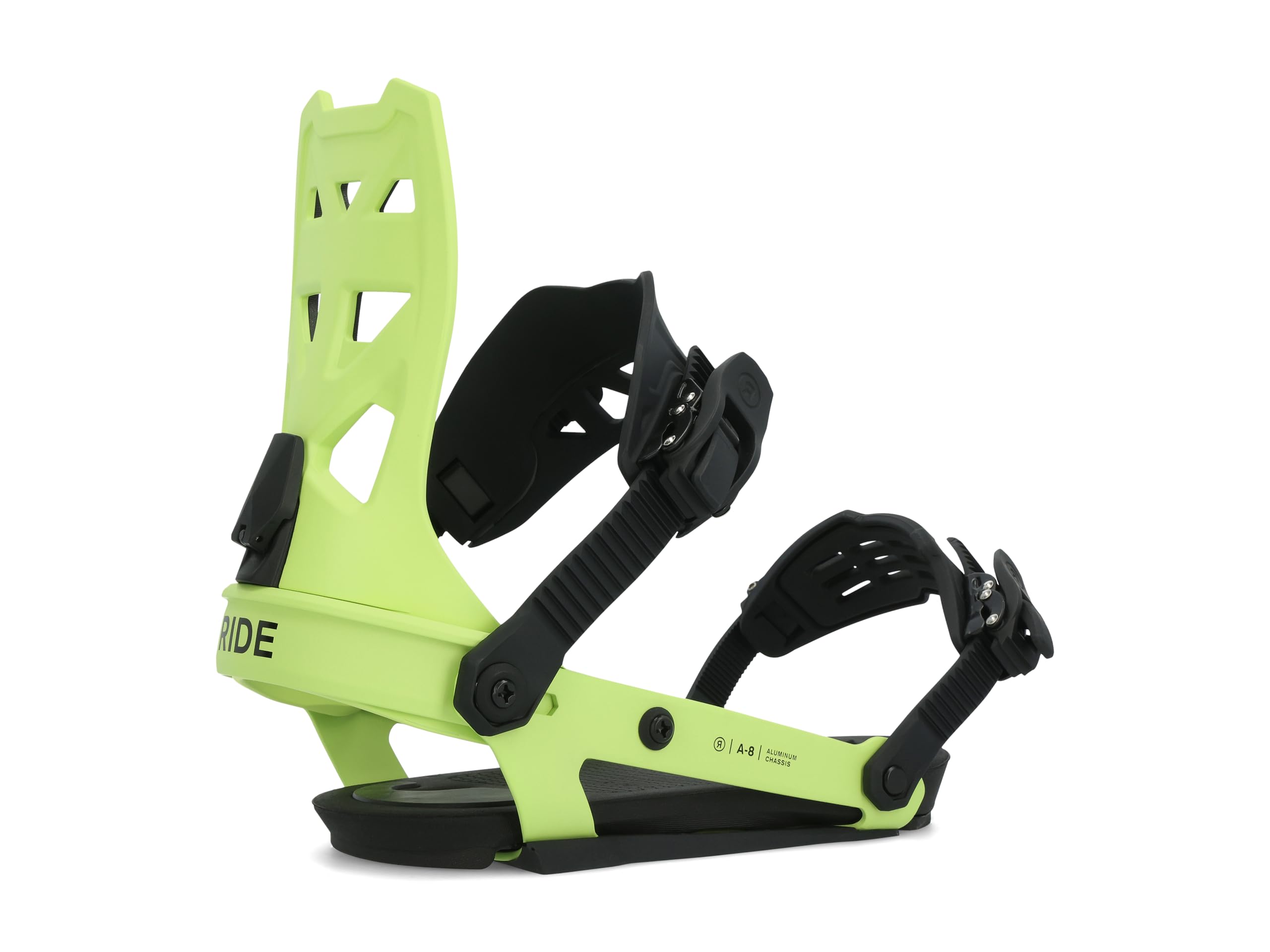 Ride A-8 Mens Snowboard Bindings, L, Lime