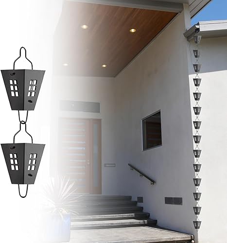 EliteBloom Cadena de agua de lluvia de repuesto para canalones, patiovilla  glorieta colgante cadena de lluvia, sistema de captura de lluvia de