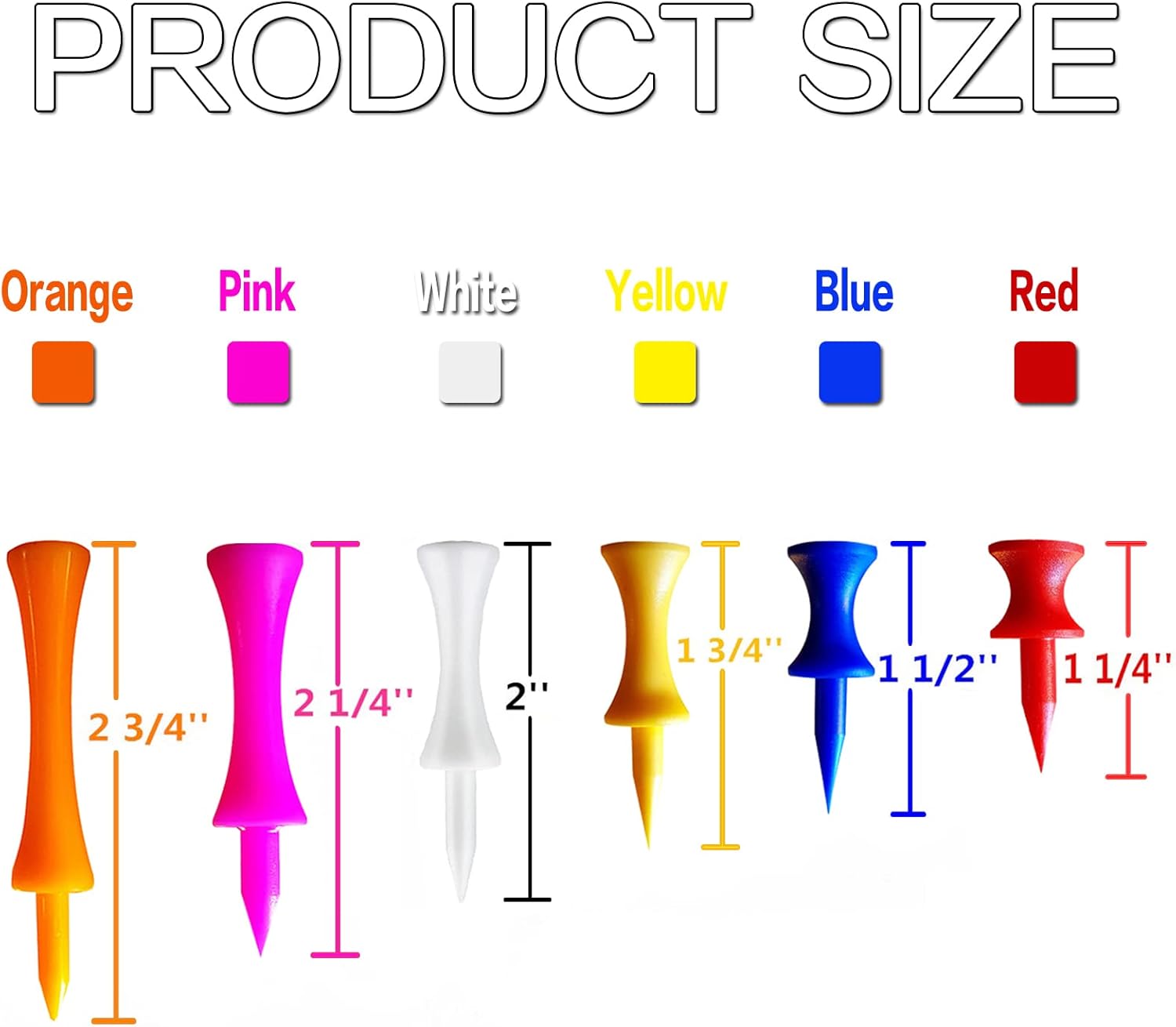 review BRAMASOLE Golf Tees Plastic Unbreakable Step Down Assorted Castle Tee Value 60 Pack Size 2-3/4 2-1/4 1-3/4 Inch Long Short Mixed, Reduced Friction Side Spin for Men Women Golf Practice