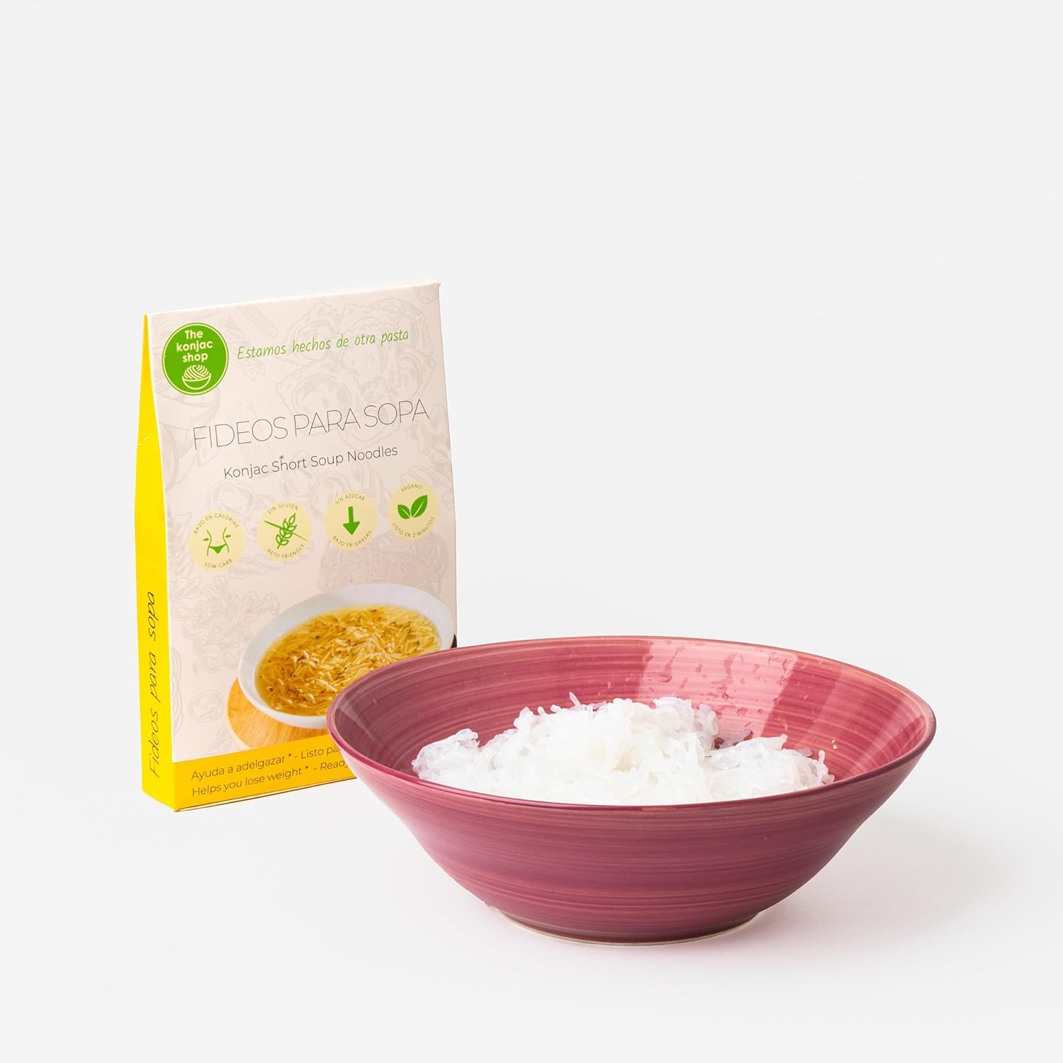 Fideos Konjac Para Sopa 200g Shirataki Sin Gluten Bajo en Calorías y Carbohidratos 100% Vegetal