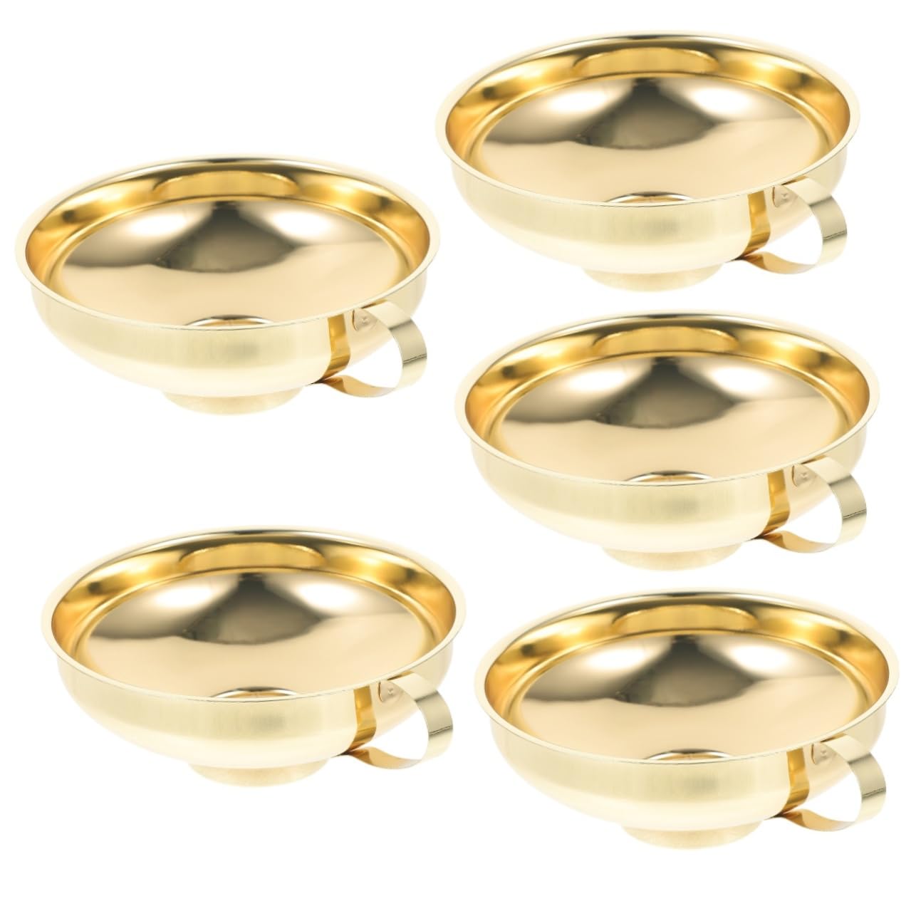 Cabilock 5 Piezas Embudo Herramienta Dosificadora De Liquidos Aparato De Cocina Accesorios y Suministros Para Tarros De Albañil Suministros De Cocina Golden Acero Inoxidable 430