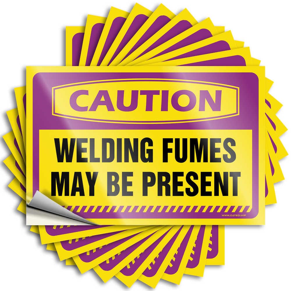 Stickers Laptop Summer Caution Welding Fumes May Be Present for Motorcross - Roll Easy Peel Removable(6X9CM)