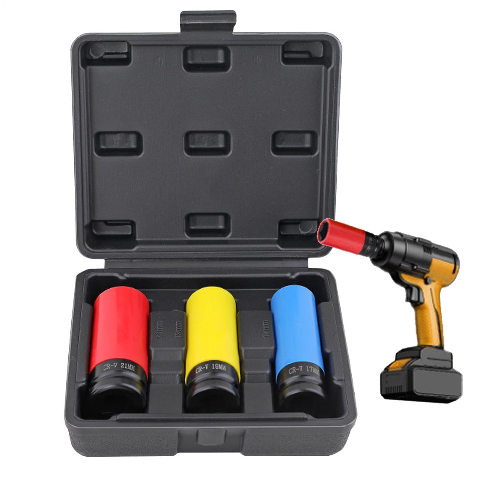 Jeu de douilles pour écrous de roue 3 pièces de protection jante pour SUV et camping-car