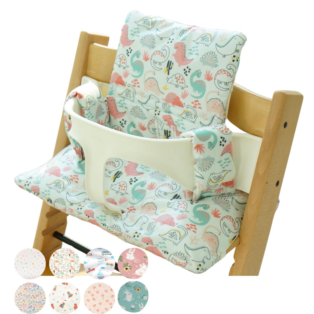 Waterproof Tripp Trapp Chair Cushion - Extra Padded Seat Cover With Elephant Print