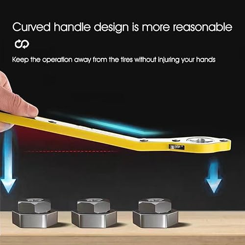 Miniatura 4 de 1 adaptador de llave de gato, ajuste hacia adelante y marcha atrás de 13.38 pulgadas, llave de trinquete de mango curvado, herramienta de reparación