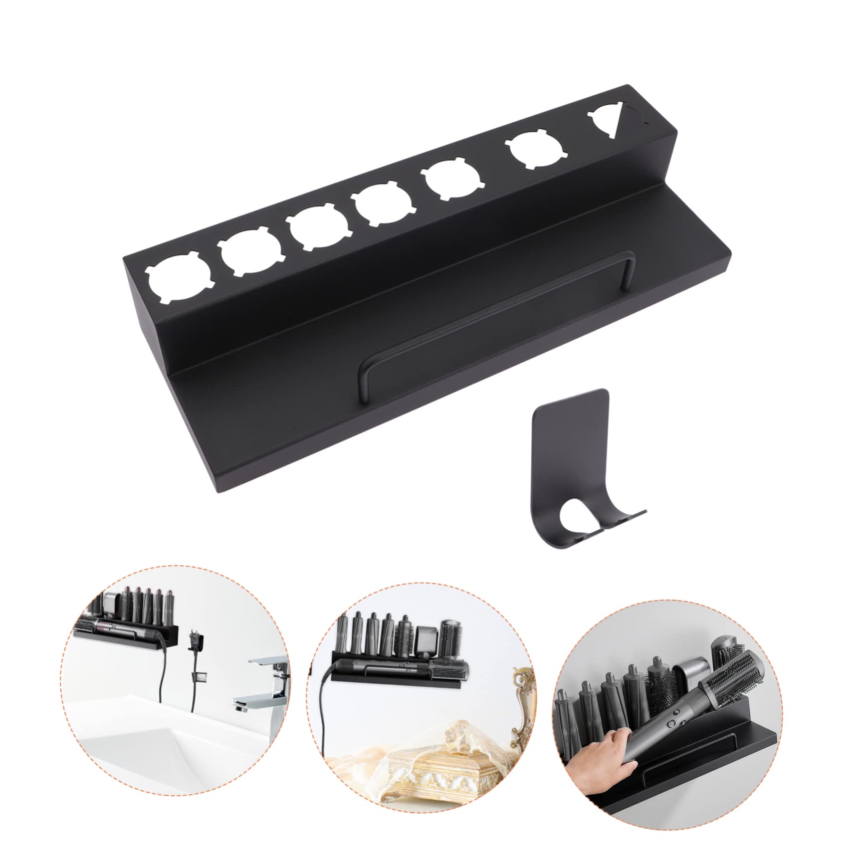 Haartrockner-Halterständer, Haartrockner- und Glätteisenhalter, Lockenstabständer, Salon-Lockenwicklerhalter, Toilettenzubehör, Lockenwickler-Wandständer, Haarstyling-Werkzeug-Organizer, Lockenstabhal