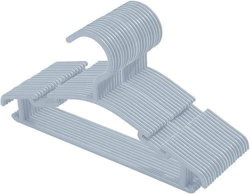 Paquete de 20 perchas antideslizantes de plástico gris para habitación del bebé, diseño antidesprendimiento, perfecto para ropa de bebé recién