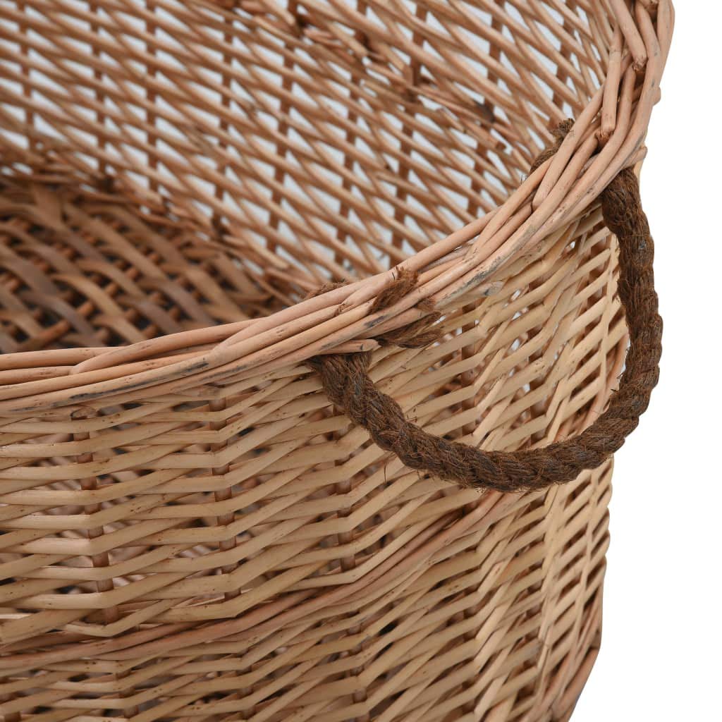 Tidyard Cesta per Legna con Maniglie Salice Naturale,Cesta Poeralegna 88x57x34cm