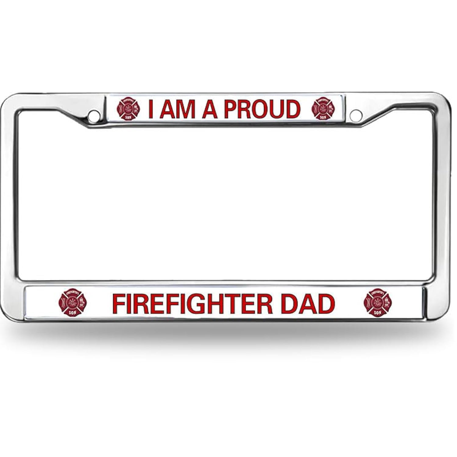 Firefighter License Plate Frame for Car Lovers Proud Firefighter Dad Rust-Proof License Plate Frame Fire Rescue Support License Plate Frame Thankful Gift for Firefighter, MY020meiguo311