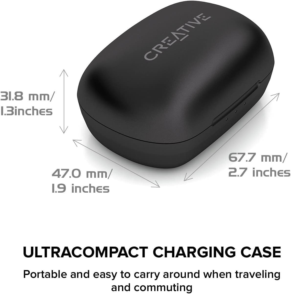 Person running in the rain while wearing Creative Sensemore Air headphones